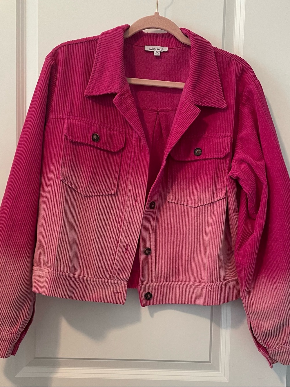 white birch Pink Ombre Corduroy Jacket